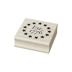 Est. 1776 Betsy Ross Flag Patriotic Gift Rubber Stamp