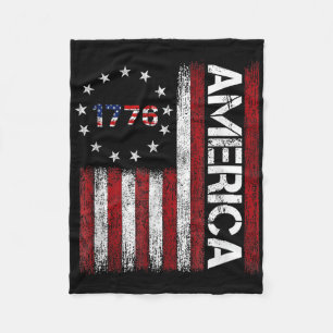 Est 1776 Patriotic Us American Flag 4th Of July Am Fleece Blanket