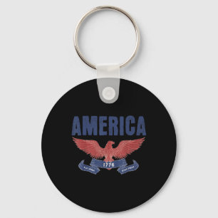 Est 1776 Patriotic Us American Flag 4th Of July Am Key Ring