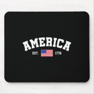 Est 1776 Patriotic Us American Flag 4th Of July Am Mouse Mat