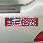 Est. 1776 USA Flag - distressed Bumper Sticker (On Car)