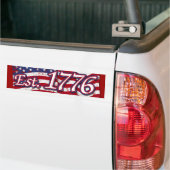 Est. 1776 USA Flag - distressed Bumper Sticker (On Truck)