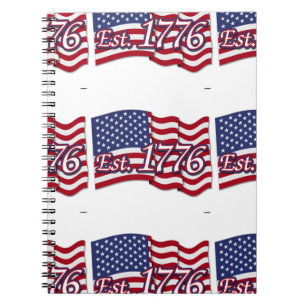 Est. 1776 USA Flag Notebook