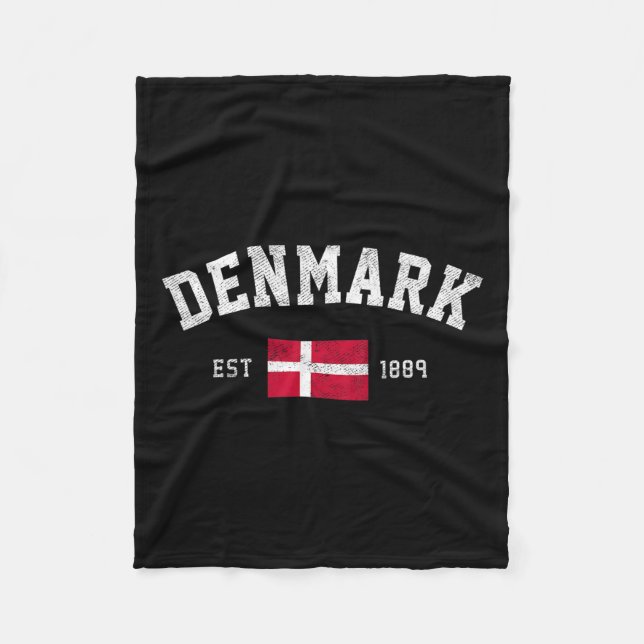 Est. 1889 Danish Flag Independence Day  Fleece Blanket (Front)