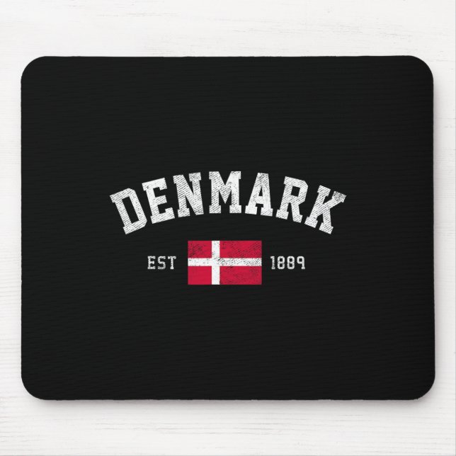 Est. 1889 Danish Flag Independence Day  Mouse Mat (Front)
