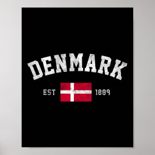 Est. 1889 Danish Flag Independence Day Poster