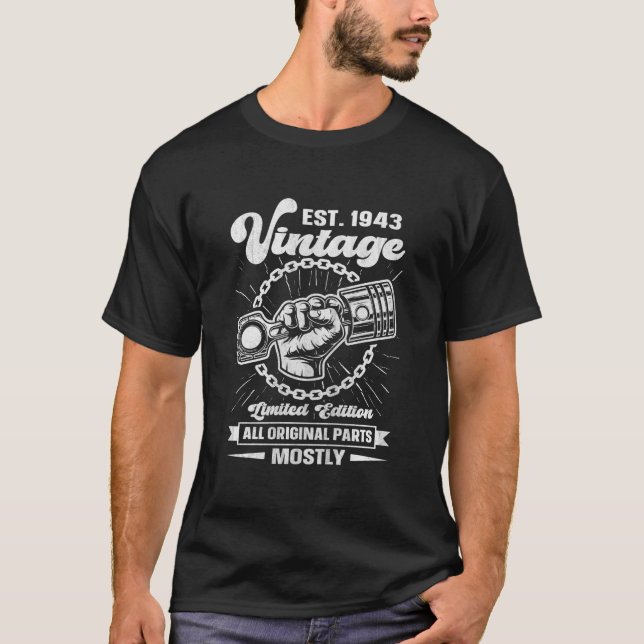 Est 1943 All Original P Car 80Th T-Shirt (Front)