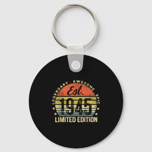 Est 1945 Limited Edition 80th Birthday Vintage 80 Key Ring