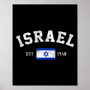 Est. 1948 Israelis Flag Independence Day  Poster