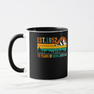 Est. 1952 70 Years of Being Awesome Vintage 70th Mug