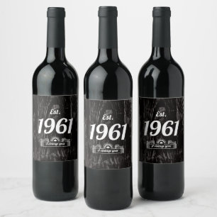 Est. 1961 A Vintage Year Wine Label