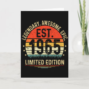 Est 1965 Vintage 1965 56th Birthday T Shirt Card