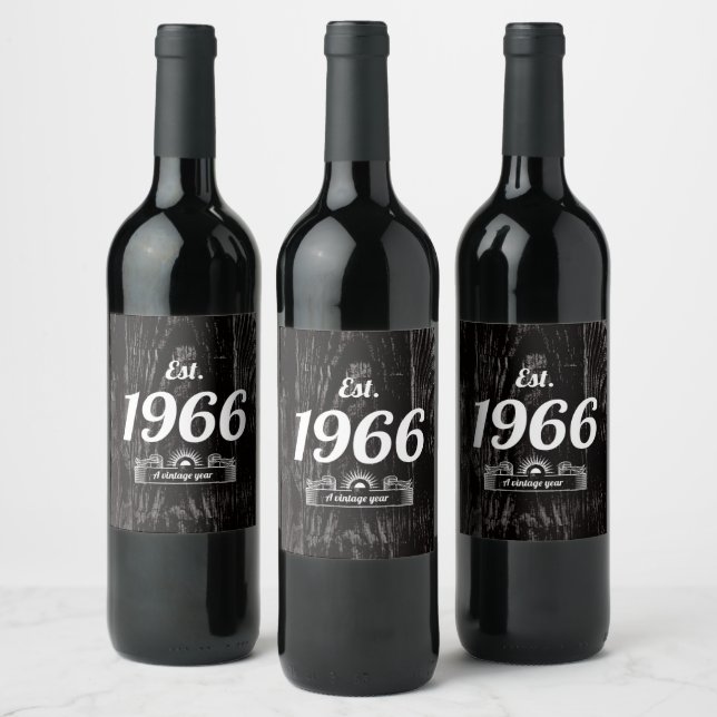 Est. 1966 A Vintage Year Wine Label (Bottles)