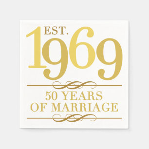 Est. 1969 50th Wedding Anniversary Napkin