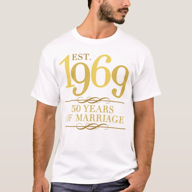 Est. 1969 50th Wedding Anniversary T-Shirt (Front)