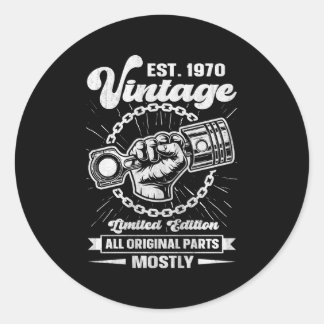 Est 1970 All Original P Car 53Th Classic Round Sticker