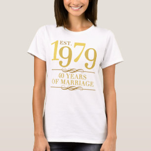 Est. 1979 40th Wedding Anniversary T-Shirt