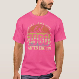 Est 1980 Limited Edition th Birthday Vintage Year T-Shirt
