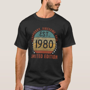 Est. 1980 Vintage 1980 Limited Edition 42Nd Birthd T-Shirt