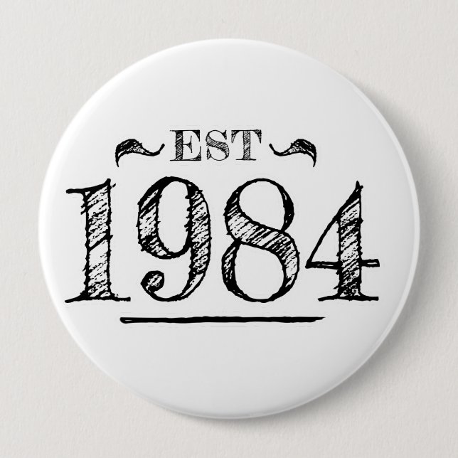 est. 1984 - 40th birthday 10 cm round badge (Front)