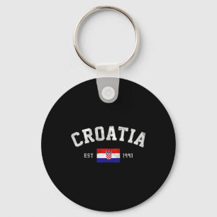 Est. 1991 Croatian Flag Independence Day Key Ring