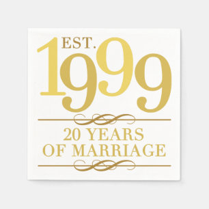 Est. 1999 20th Wedding Anniversary Napkin