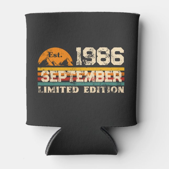 Est. September 1986 limited Edition Custom  Can Cooler (Front)