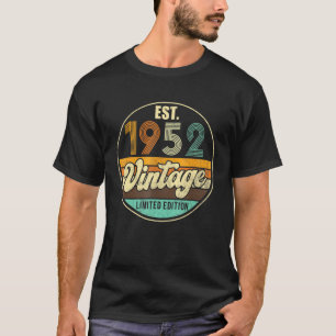 Est Vintage 1952 70 Year Old 70th Birthday Boys T-Shirt