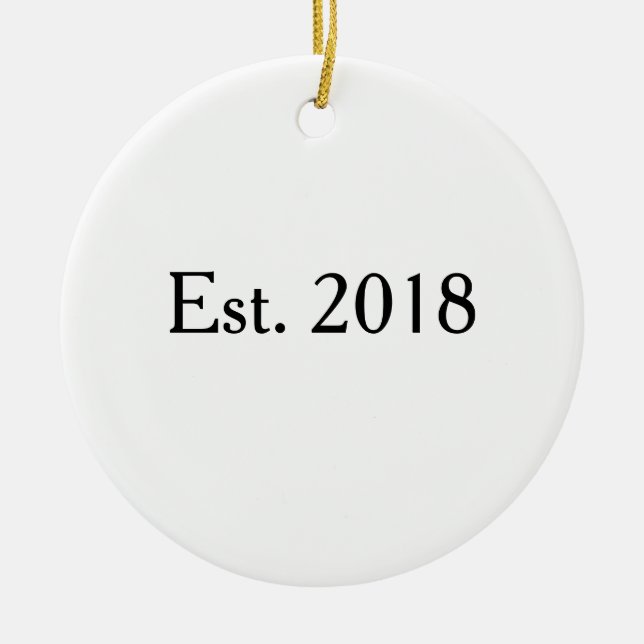 Est. Year Classic Personalised Couple Design Ceramic Tree Decoration (Front)
