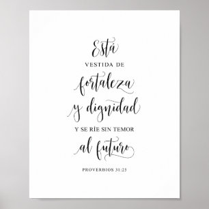 Está Vestida De Fortaleza Y Dignidad Poster
