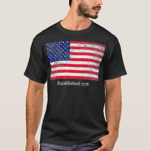 Established 1776  USA July 4th  US Flag America Pr T-Shirt