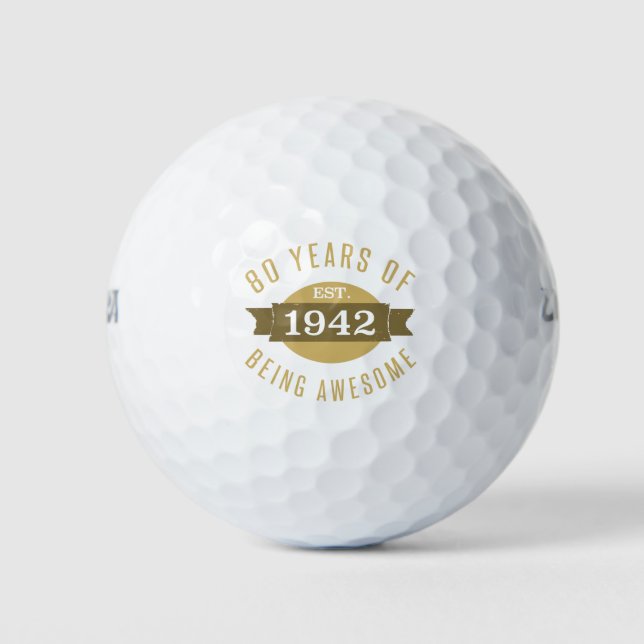 Established 1942 80th Birthday Golf Balls (Front)