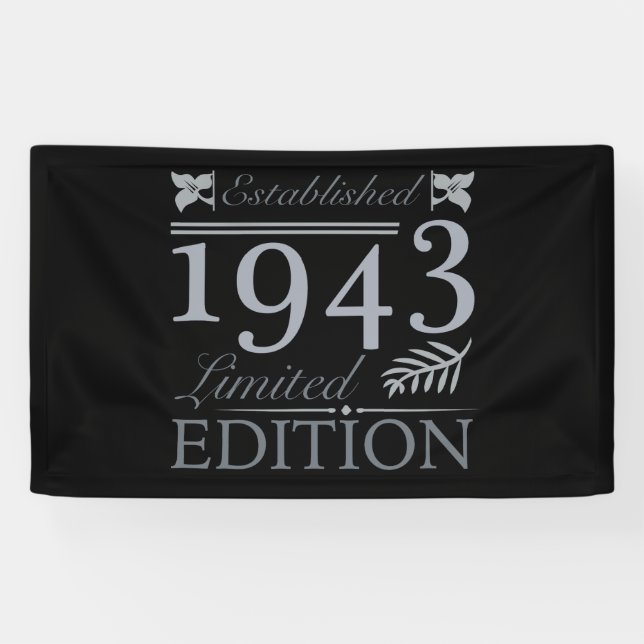Established 1943 80th Birthday Banner (Horizontal)