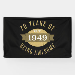 Established 1949 70th Birthday Banner