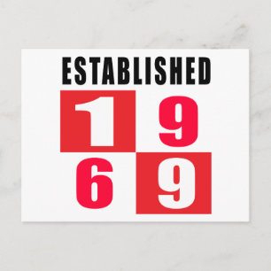 Established 1969 Birthday Designs Postcard