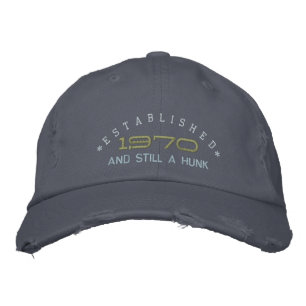 Established 1970 Hunk Embroidery Hat