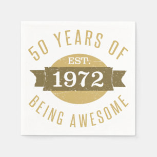 Established 1972 50th Birthday Napkin