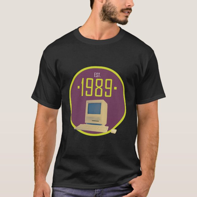 Established 1989 - Retro Computer T-Shirt (Front)