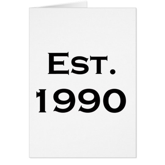 established 1990 card