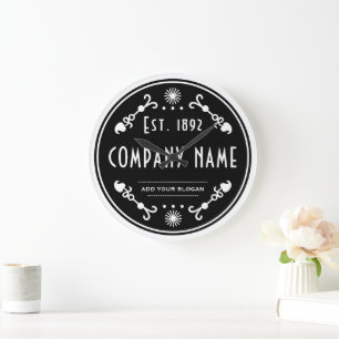 Established Business Name, Decorative Large Clock