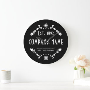 Established Business Name, Decorative Large Clock