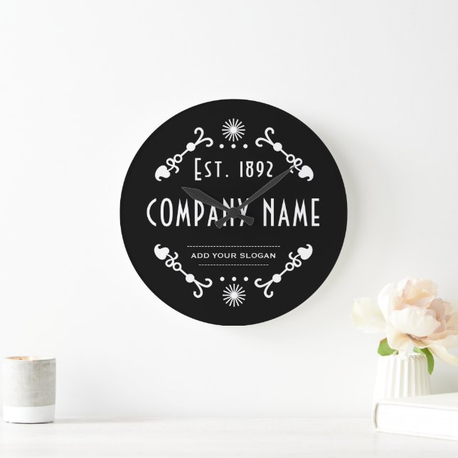 Established Business Name, Decorative Large Clock (Home)