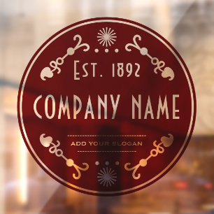 Established Business Name, Decorative Window Cling