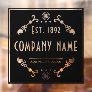 Established Business Name, Decorative Window Cling