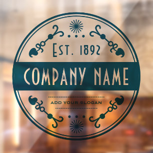 Established Business Name, Decorative Window Cling