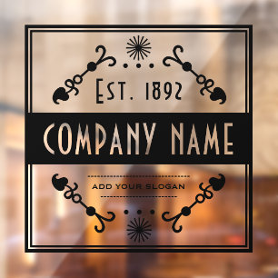 Established Business Name, Decorative Window Cling
