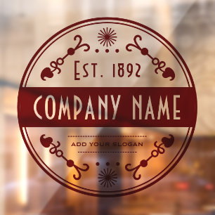 Established Business Name, Decorative Window Cling