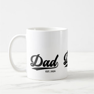 Established Dad New Father Est Year Typography  Coffee Mug
