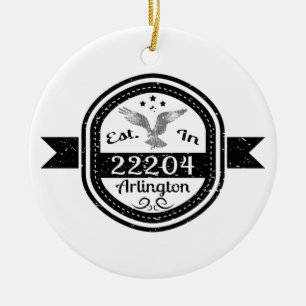 Established In 22204 Arlington Ceramic Tree Decoration