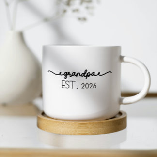Established New Grandpa Est date Typography  Coffee Mug